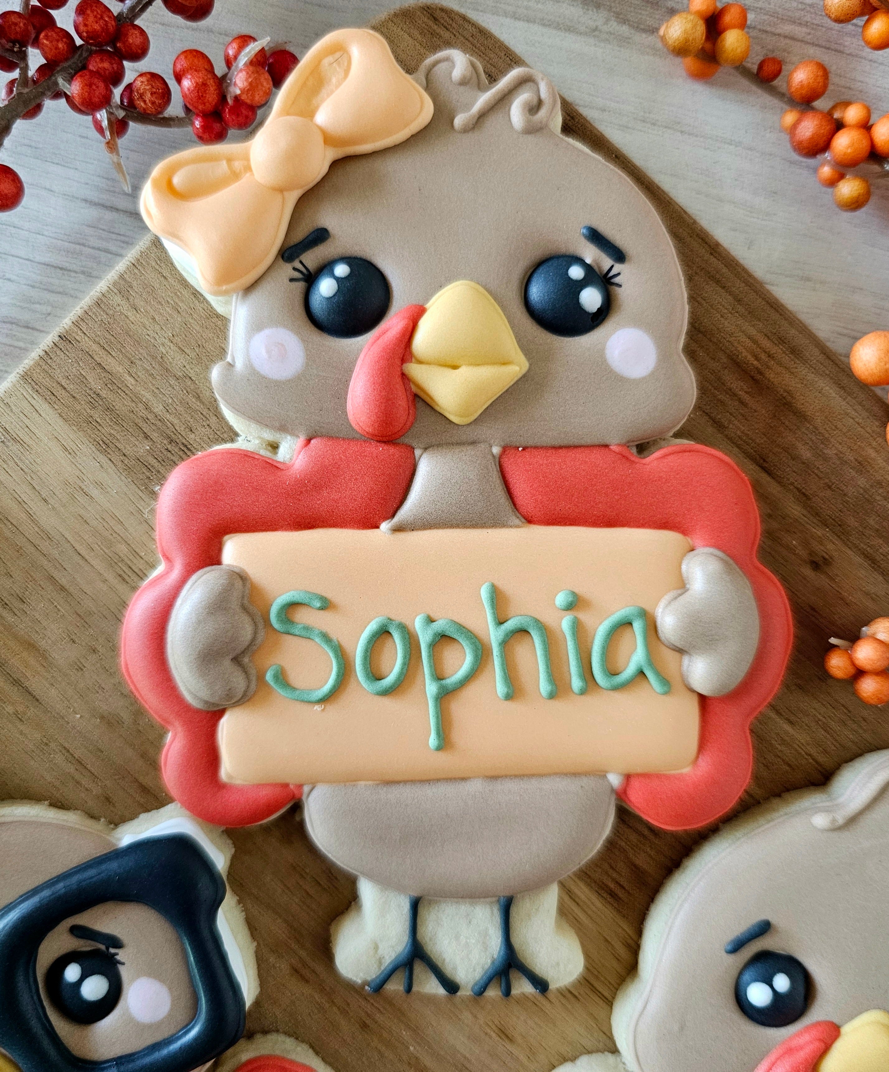 Personalized Turkey Cookies