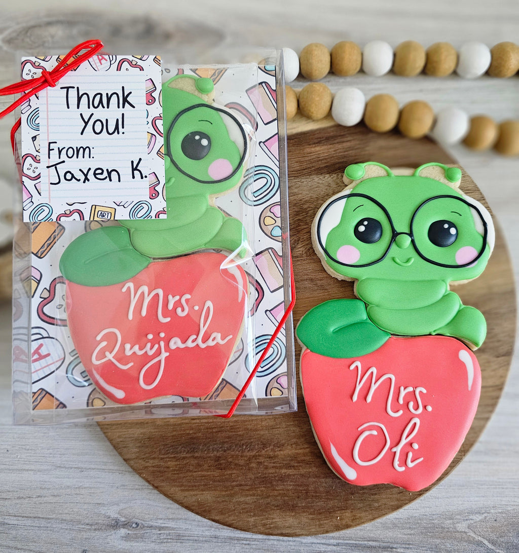 Personalized apple 2 piece cookie set